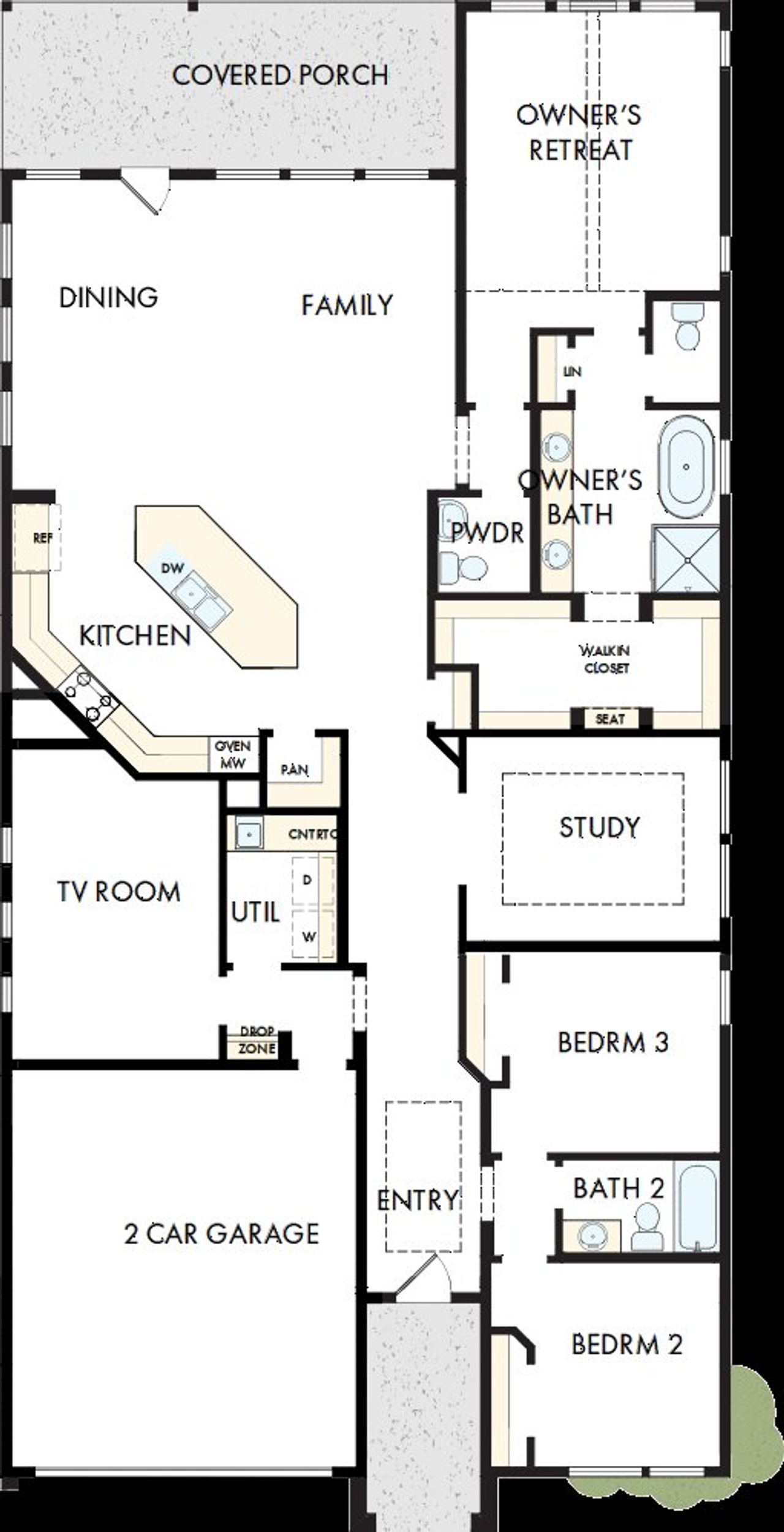 2D floor plan layout of this home in Furst Ranch, Bartonville, TX (Image 2).