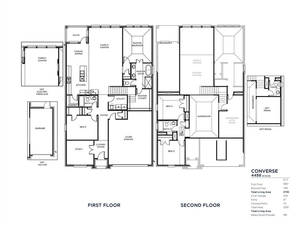 2D floor plan layout of this home in Solterra Texas, Mesquite, TX (Image 2).