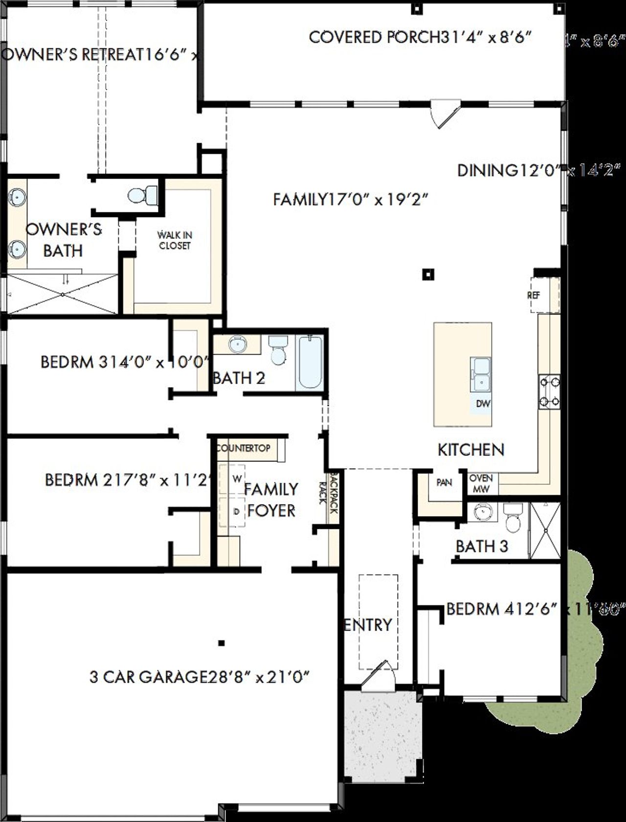 2D floor plan layout of this home in Briggs Ranch – Signature Legacy Series, San Antonio, TX (Image 2).