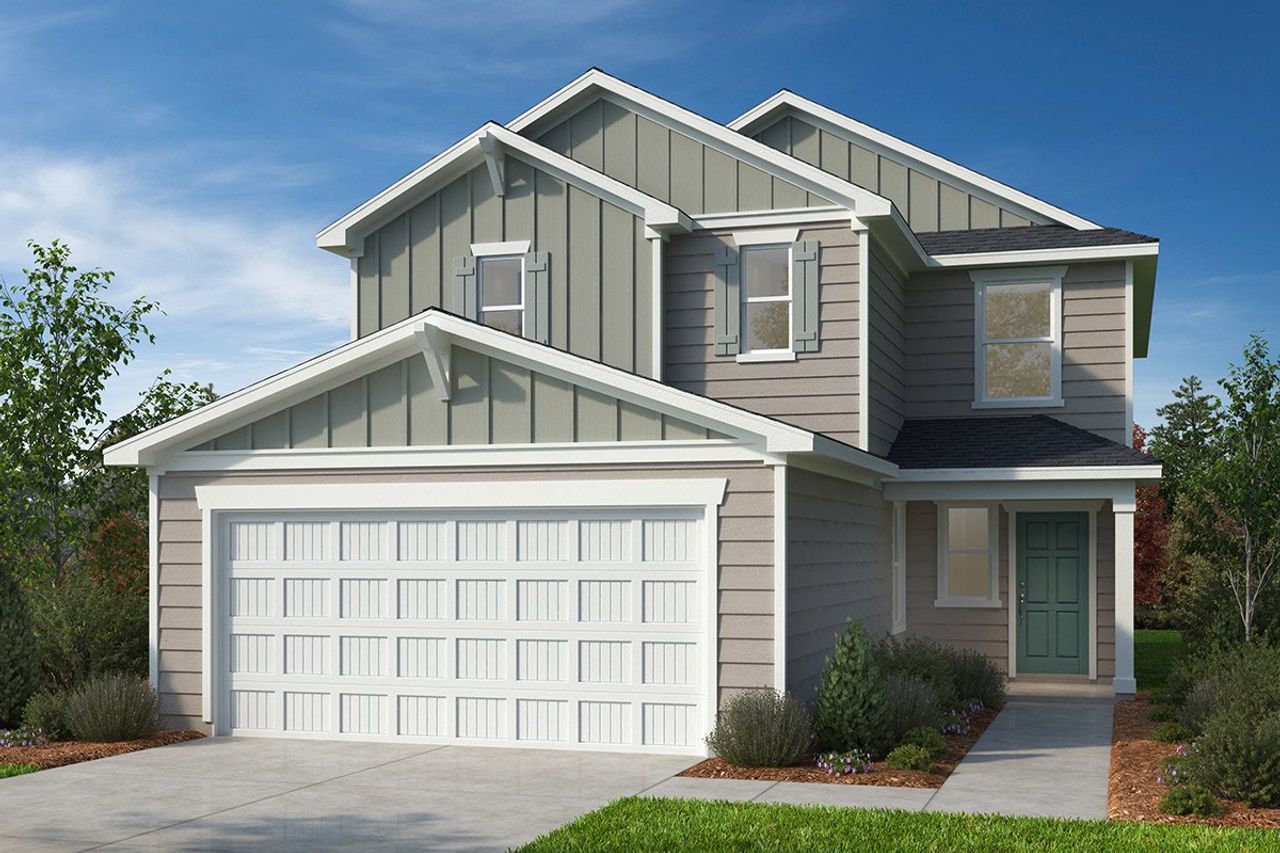Representative exterior photo of a completed home built from the 2277 by KB Home in Magnolia Forest – Grove Series, Raleigh, NC (Image 2). Representative exterior photo of a completed home built from the 2277 by KB Home in Magnolia Forest – Grove Series, Raleigh, NC (Image 2).