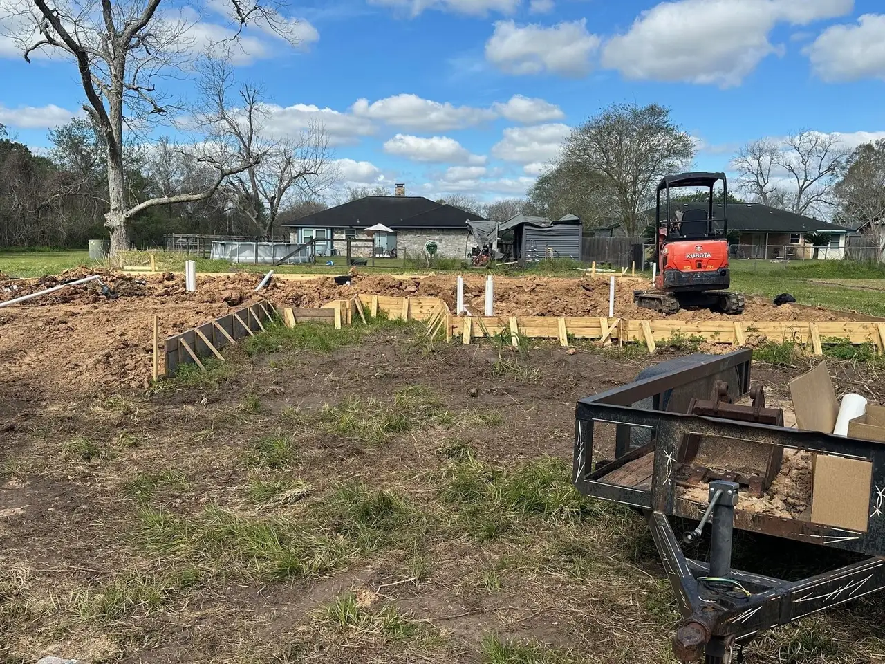 Site preparation for new homesites in , Brazoria (Image 2).