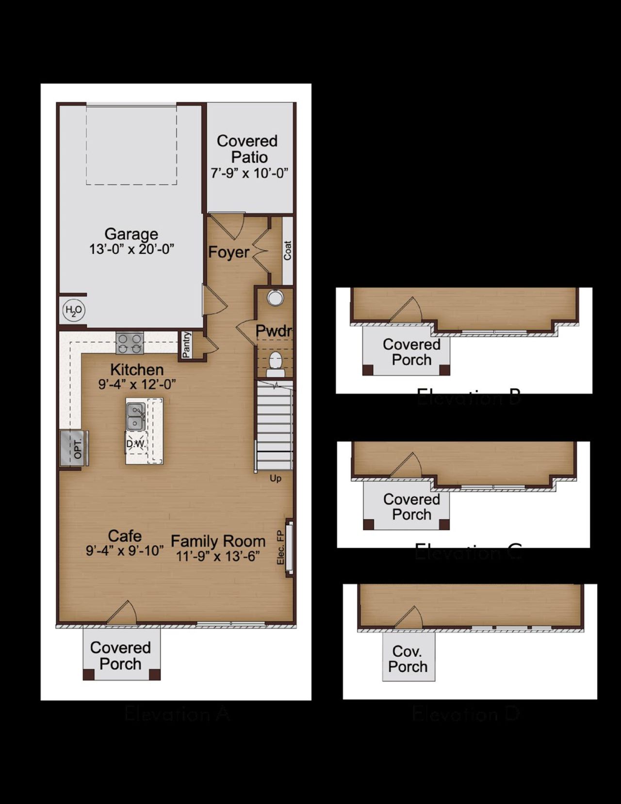 2D floor plan layout of this home in Kinsley, Wake Forest, NC (Image 2).