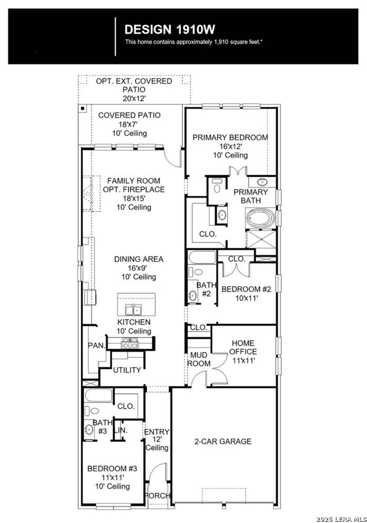 2D floor plan layout of this home in Veramendi, New Braunfels, TX (Image 2).
