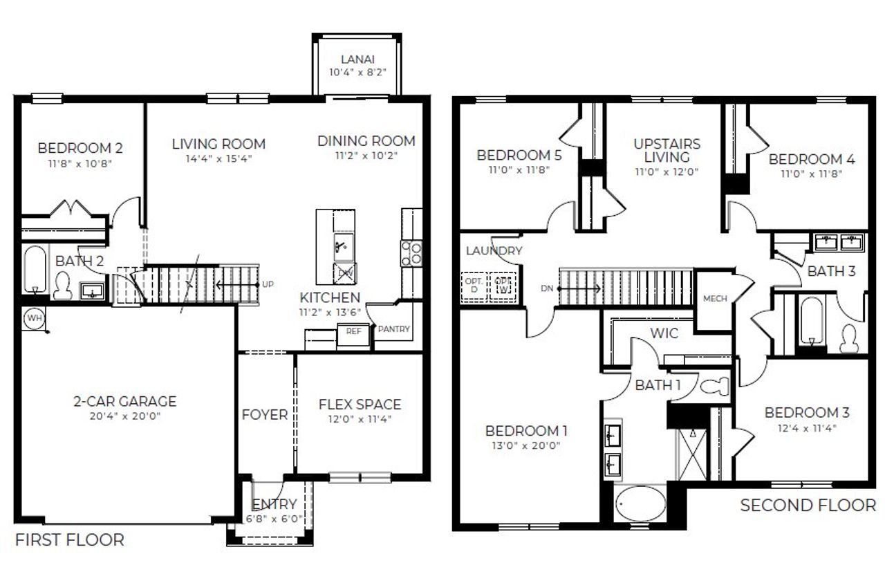 2D floor plan layout for the Hayden by D.R. Horton in Sandpiper Square, Stuart, FL (Image 2). 2D floor plan layout for the Hayden by D.R. Horton in Sandpiper Square, Stuart, FL (Image 2).