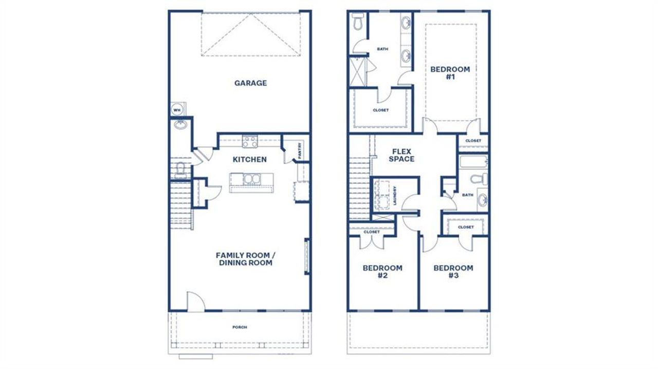 2D floor plan layout of this home in Brookland Commons, Monroe, GA (Image 2).