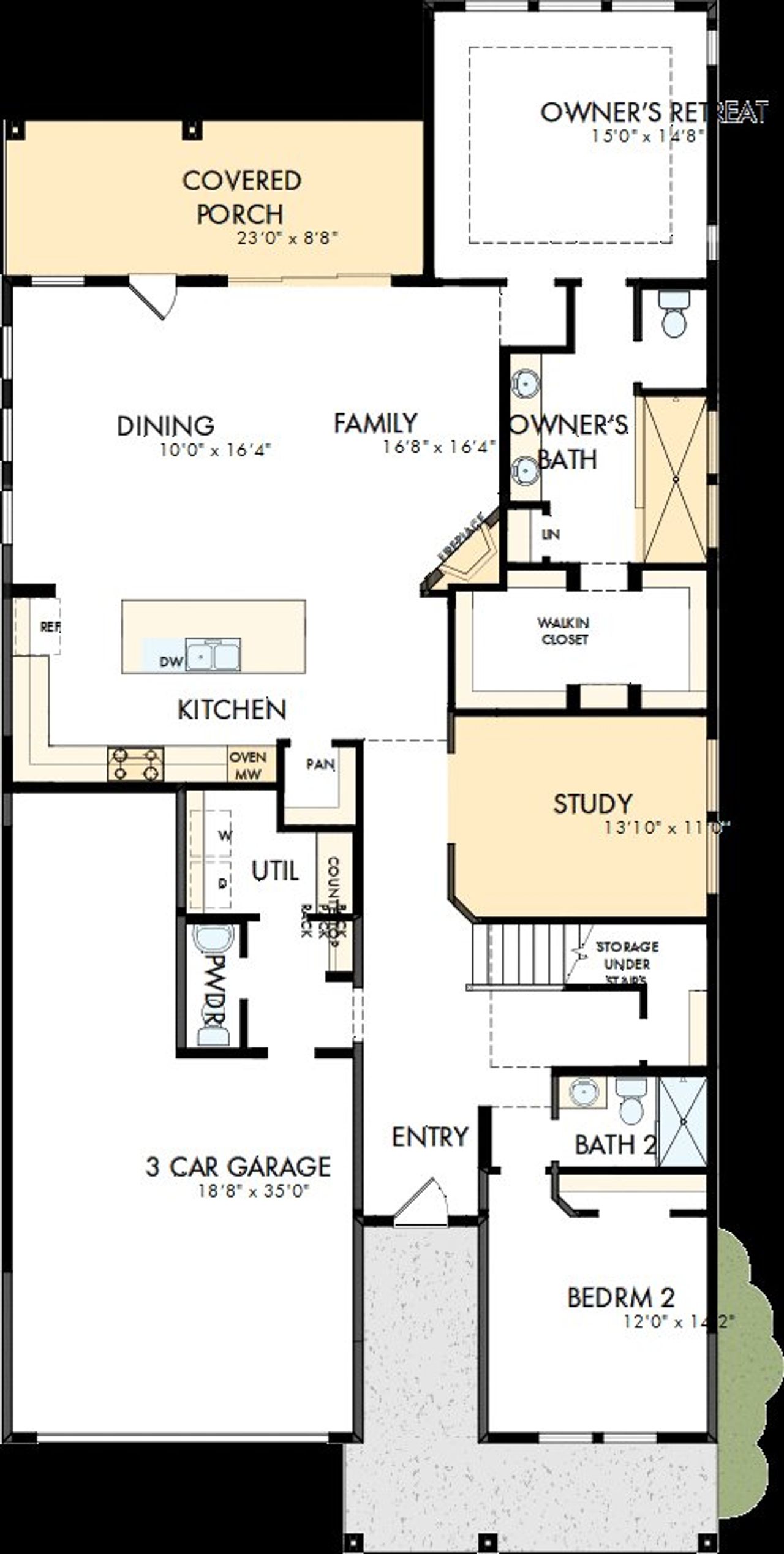 2D floor plan layout of this home in Mustang Lakes, Celina, TX (Image 2).