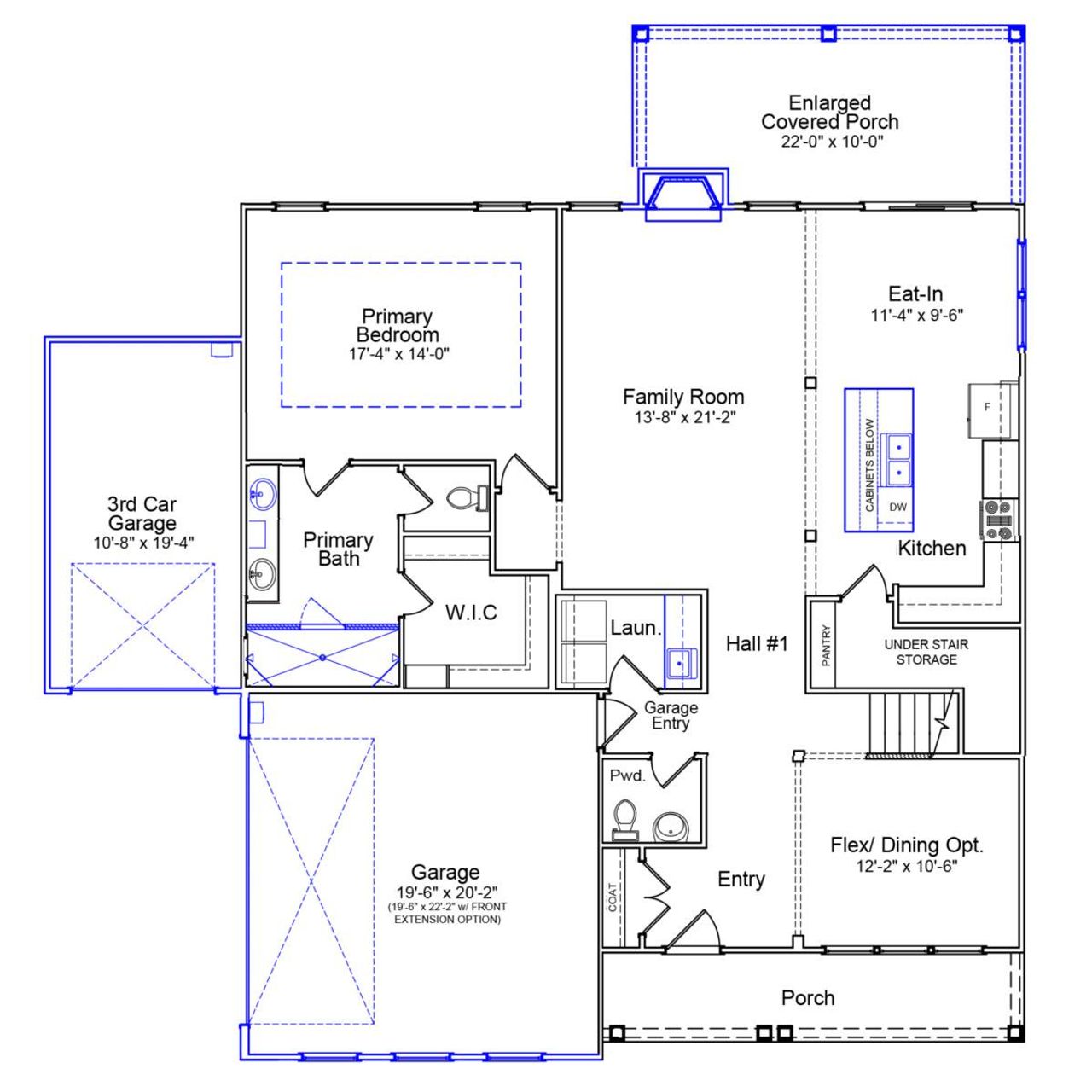 2D floor plan layout of this home in Hawthorn Ridge, Inman, SC (Image 2).