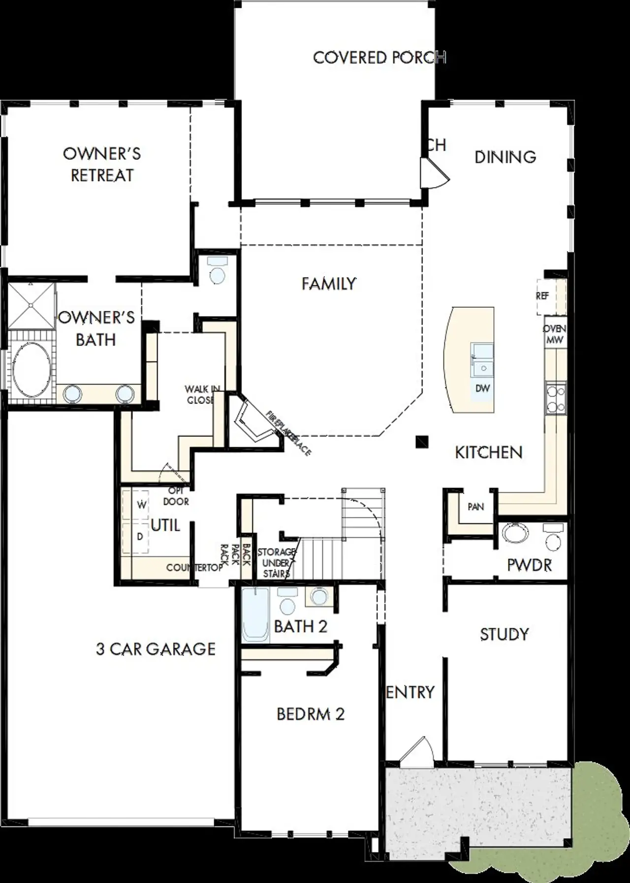 2D floor plan layout of this home in Pecan Square – Classics, Northlake, TX (Image 2).
