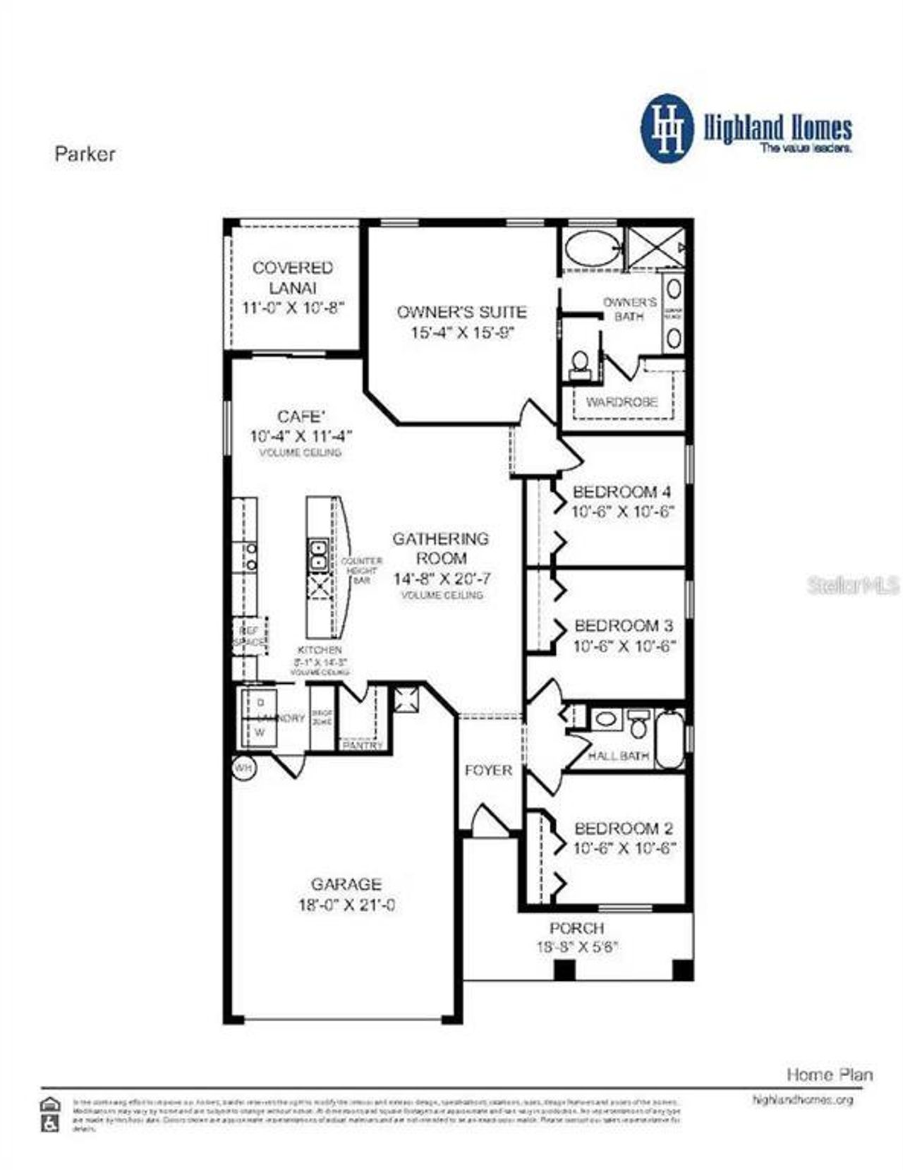 2D floor plan layout of this home in Aviary at Rutland Ranch, Parrish, FL (Image 2).