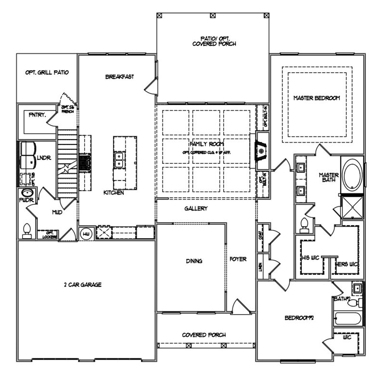 2D floor plan layout for the The Allyson by Walker Anderson Homes in The Springs of Chateau, Hoschton, GA (Image 2).