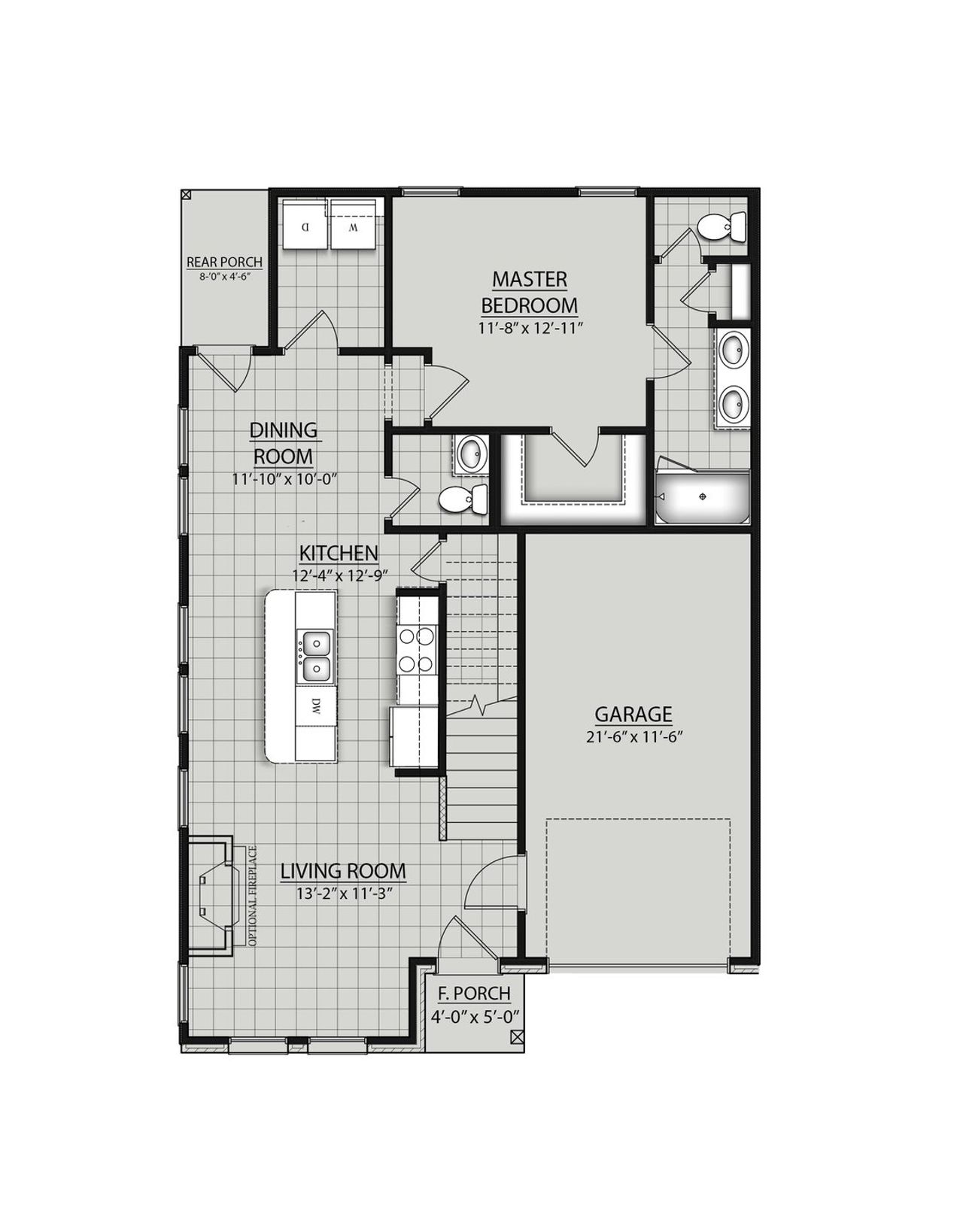 2D floor plan layout for the Newbern II H by DSLD Homes in Hickory Cove, Burns, TN (Image 2).
