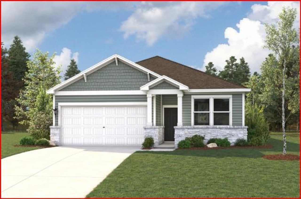Front exterior of a new home in Evelyn, Austin, TX, highlighting curb appeal (Image 2).