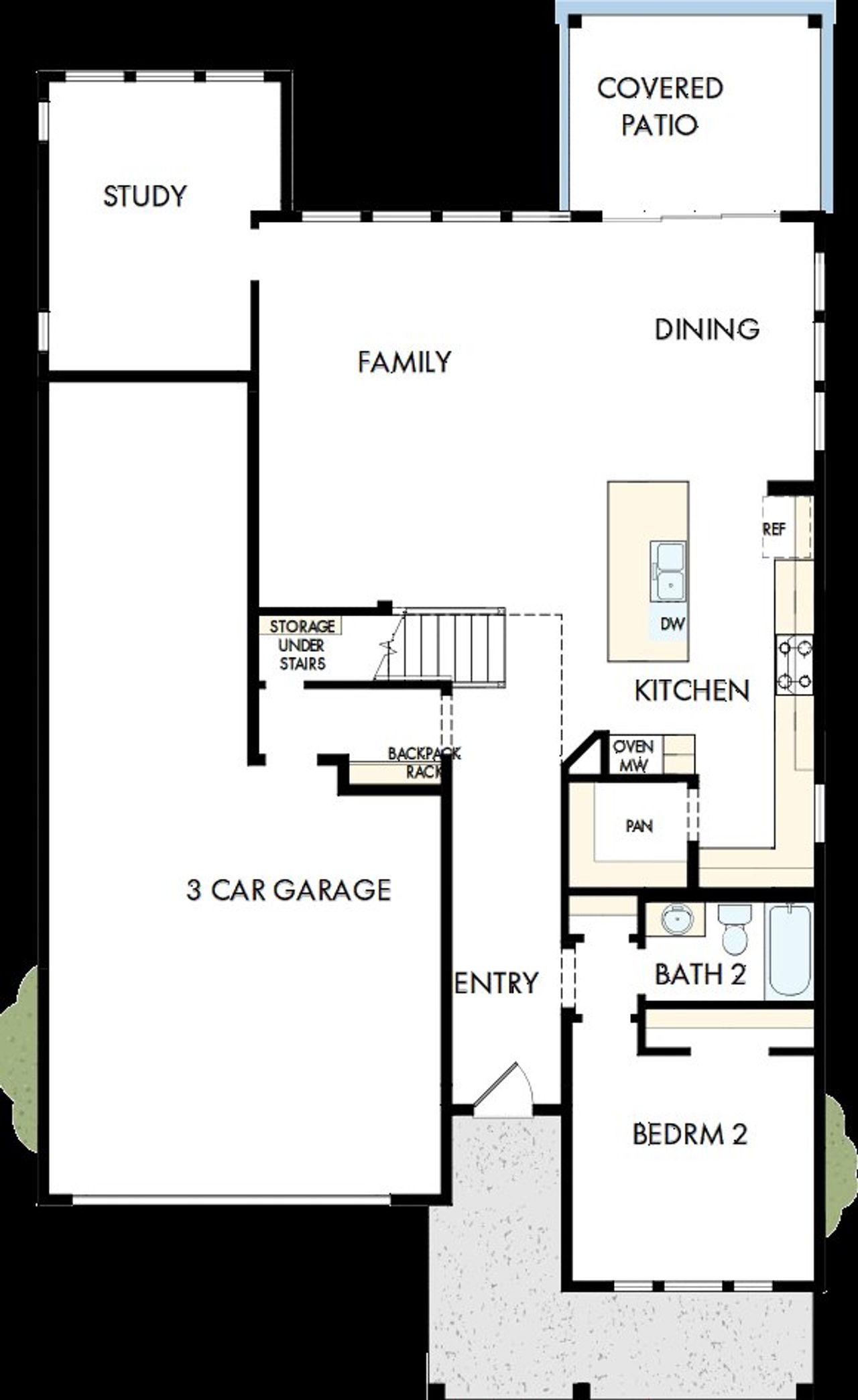 2D floor plan layout of this home in Hardy Pond, Rock Hill, SC (Image 2).