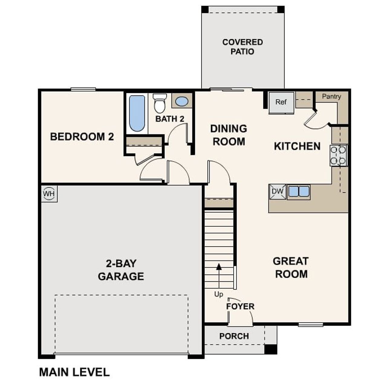 2D floor plan layout of this home in Entrada del Toro at Rancho Sahuarita, Sahuarita, AZ (Image 2).
