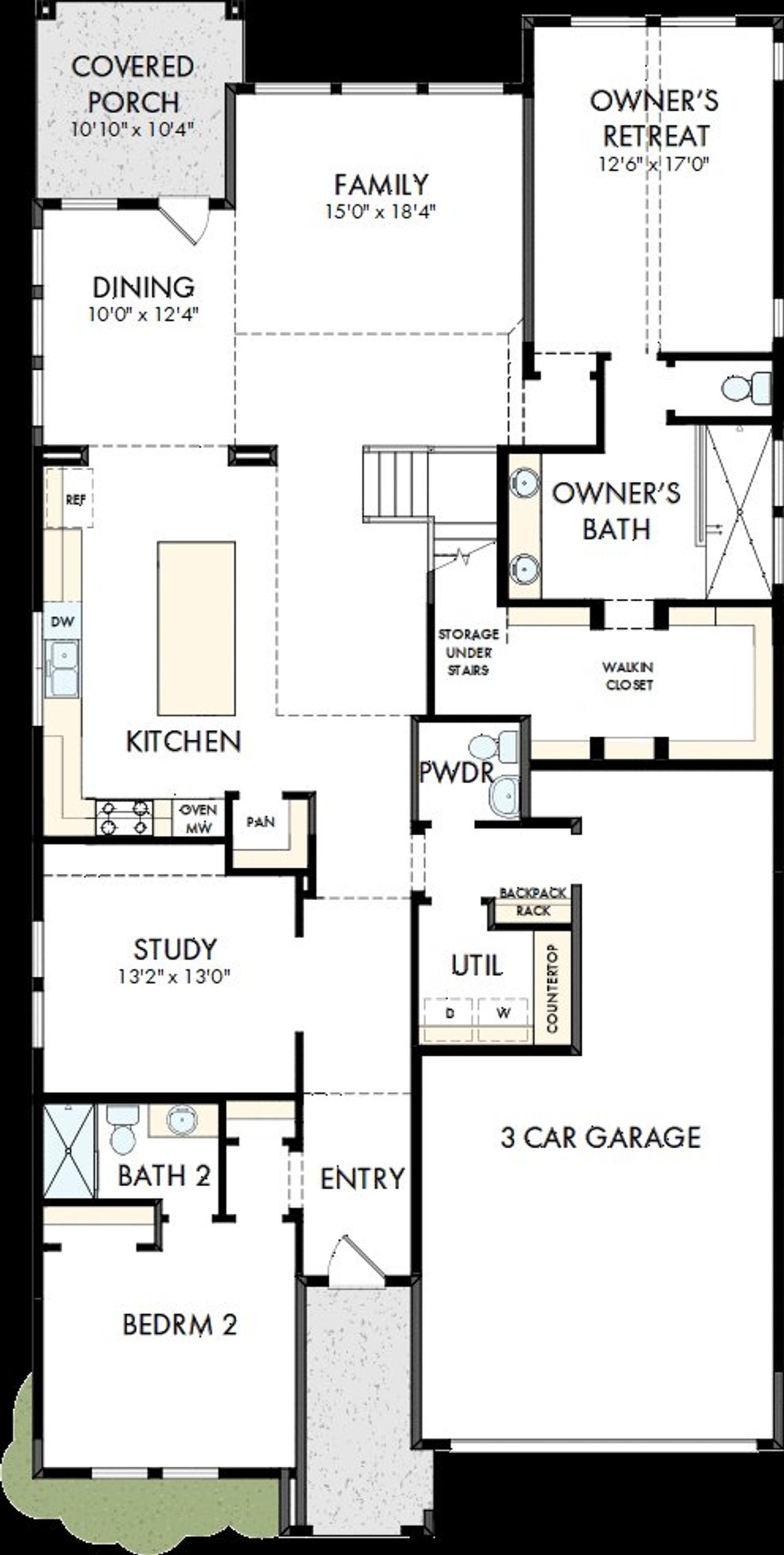2D floor plan layout of this home in Pecan Square - Gardens, Northlake, TX (Image 2). 2D floor plan layout of this home in Pecan Square - Gardens, Northlake, TX (Image 2).