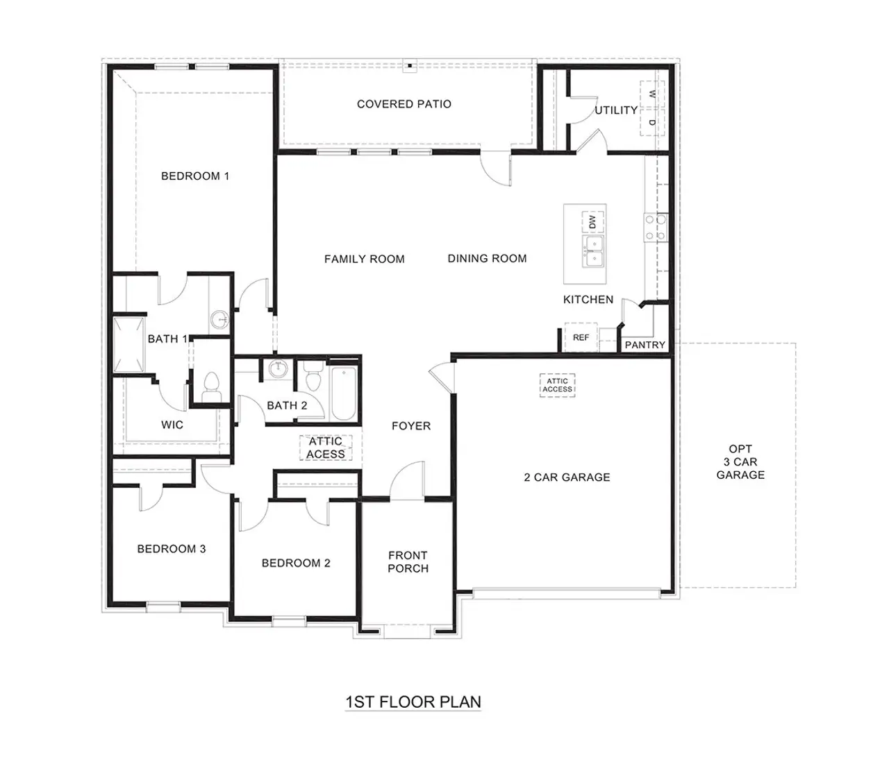 2D floor plan layout of this home in Whitewing Trails, Princeton, TX (Image 2).