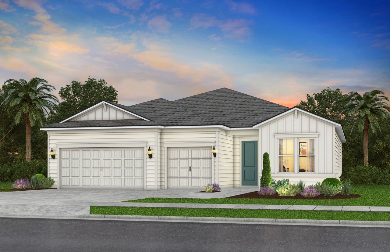 Representative exterior photo of a completed home built from the Anniston by Pulte Homes in Fiddler's Cove, Kingsland, GA (Image 2).