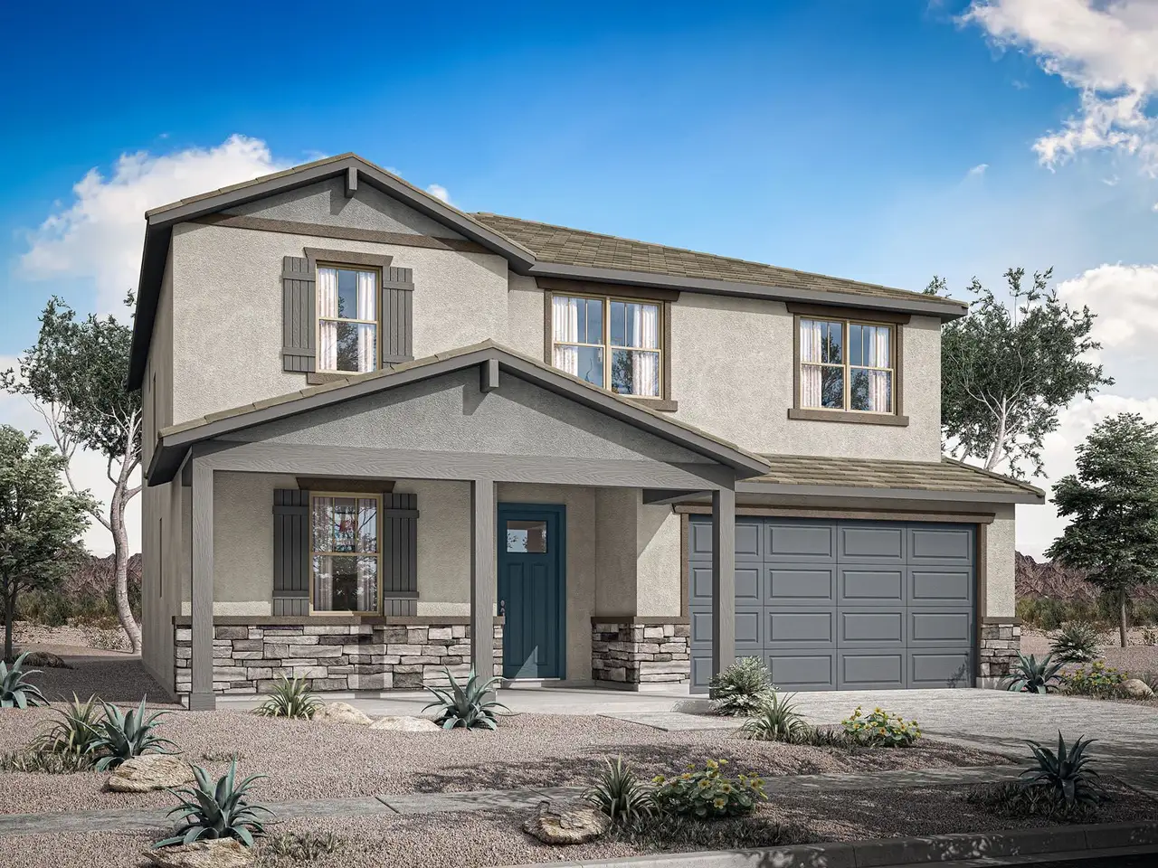Representative exterior photo of a completed home built from the Pacific by Mattamy Homes in Rosewood Heights, San Tan Valley, AZ (Image 2).