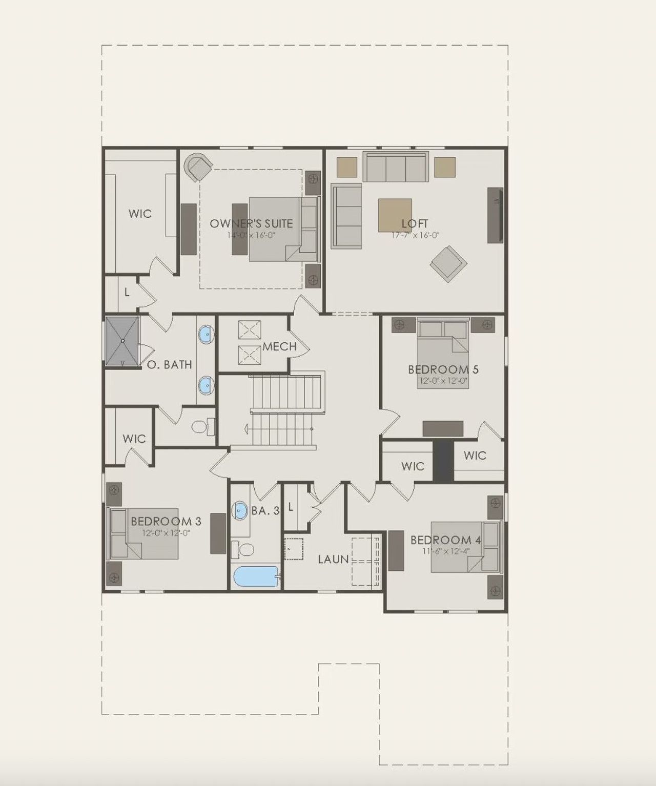2D floor plan layout of this home in Riverwood, Zephyrhills, FL (Image 2).