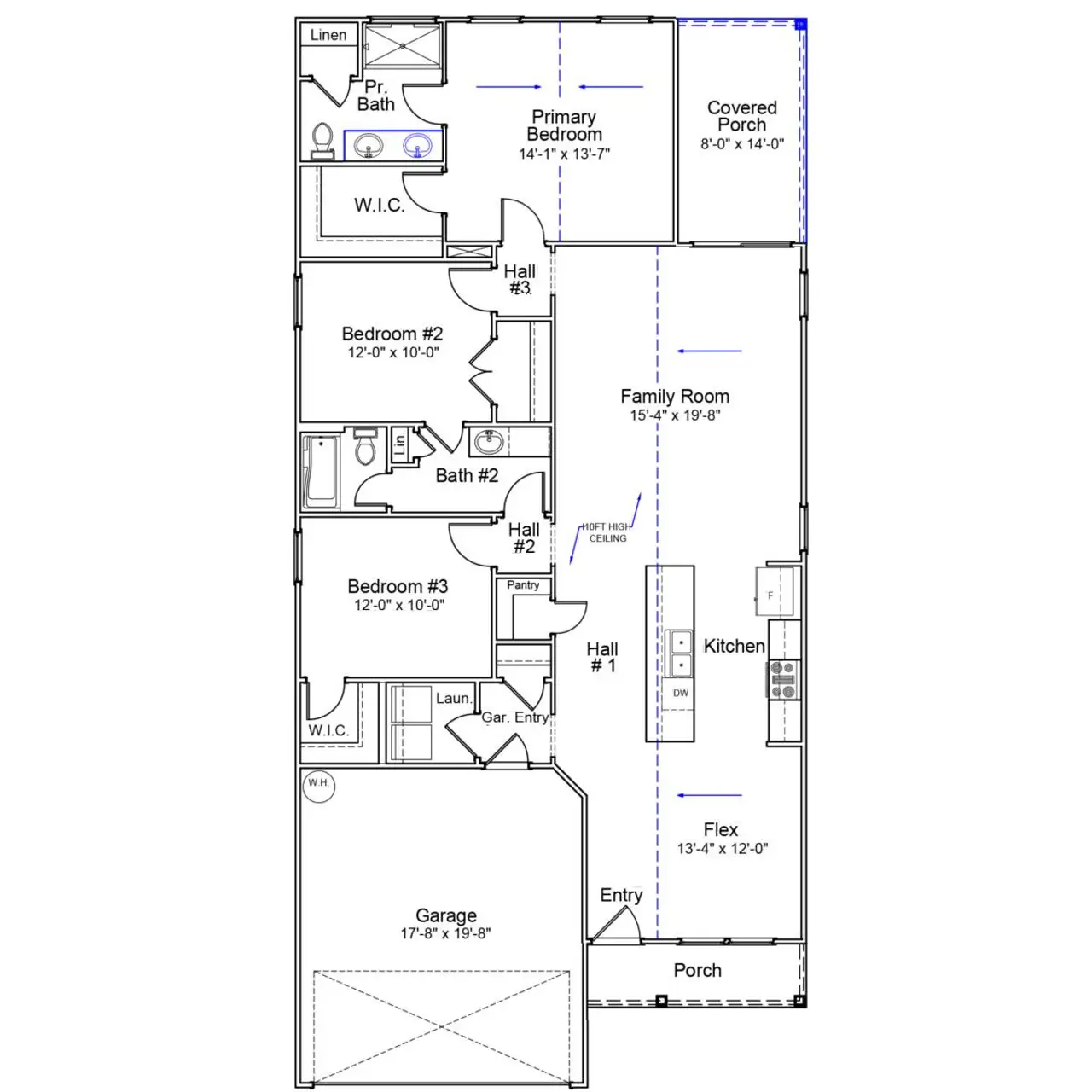 2D floor plan layout of this home in Mayfair Village, Spartanburg, SC (Image 2).
