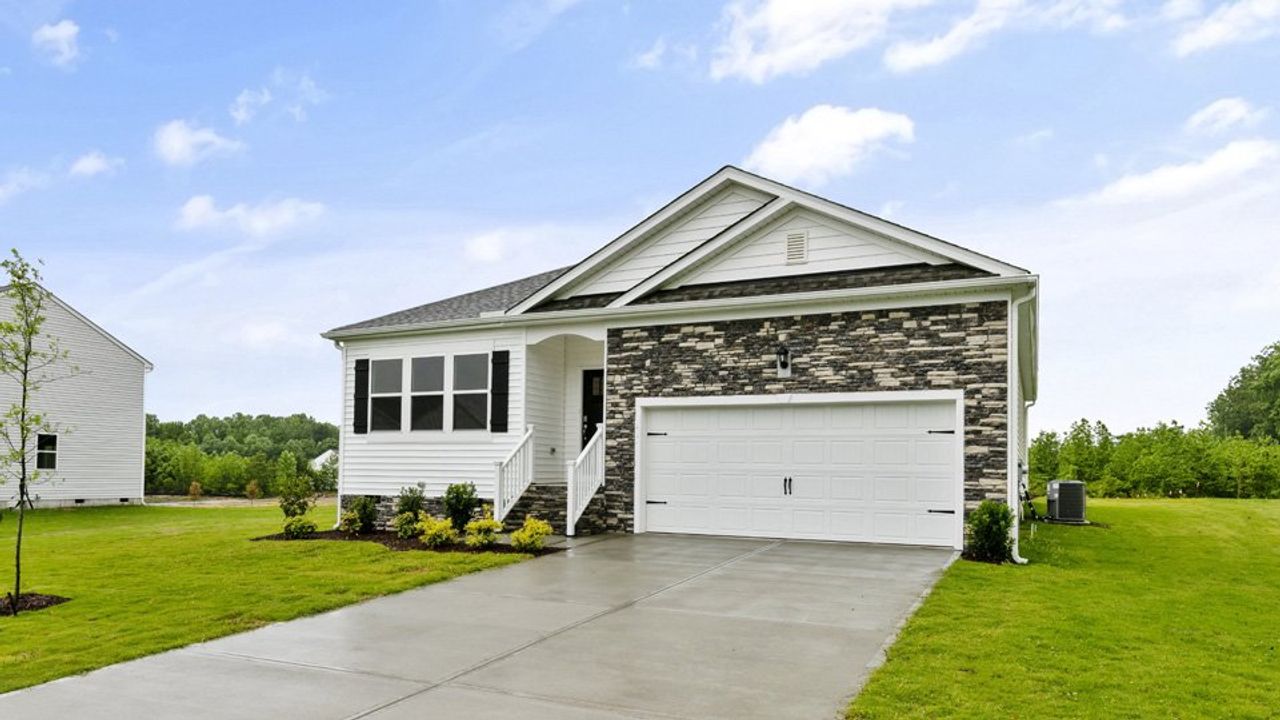 Representative exterior photo of a completed home built from the ABERDEEN by D.R. Horton in Baker Farm, Youngsville, NC (Image 2).