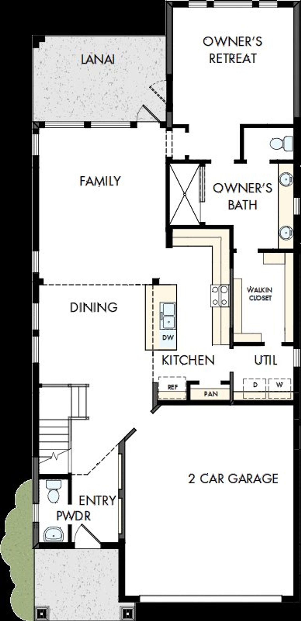 2D floor plan layout of this home in Vistera of Venice – Garden Series, Nokomis, FL (Image 2).