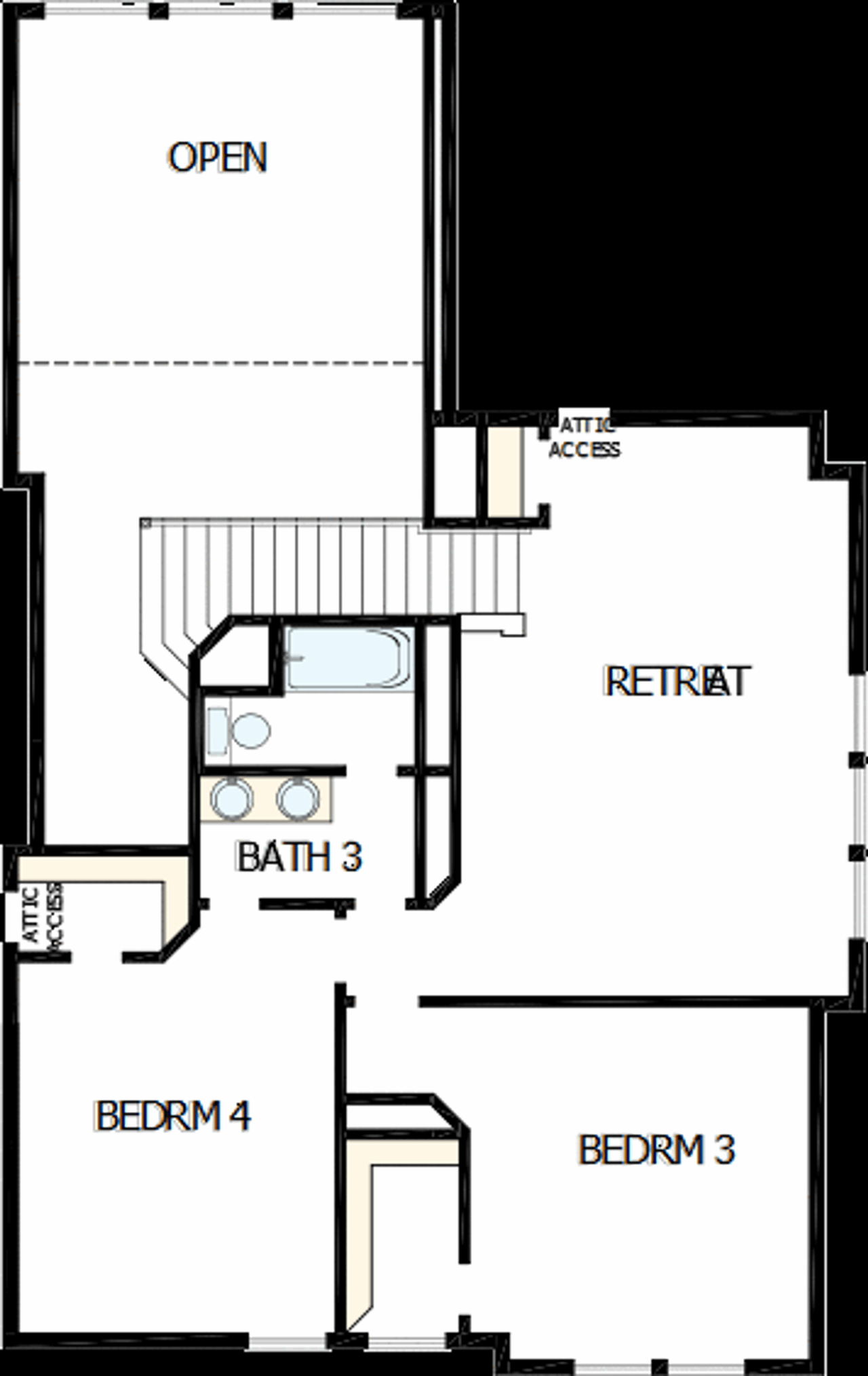 2D floor plan layout for the The Fontaine by David Weekley Homes in Grand Central Park 55' Homesites, Conroe, TX (Image 2). 2D floor plan layout for the The Fontaine by David Weekley Homes in Grand Central Park 55' Homesites, Conroe, TX (Image 2).