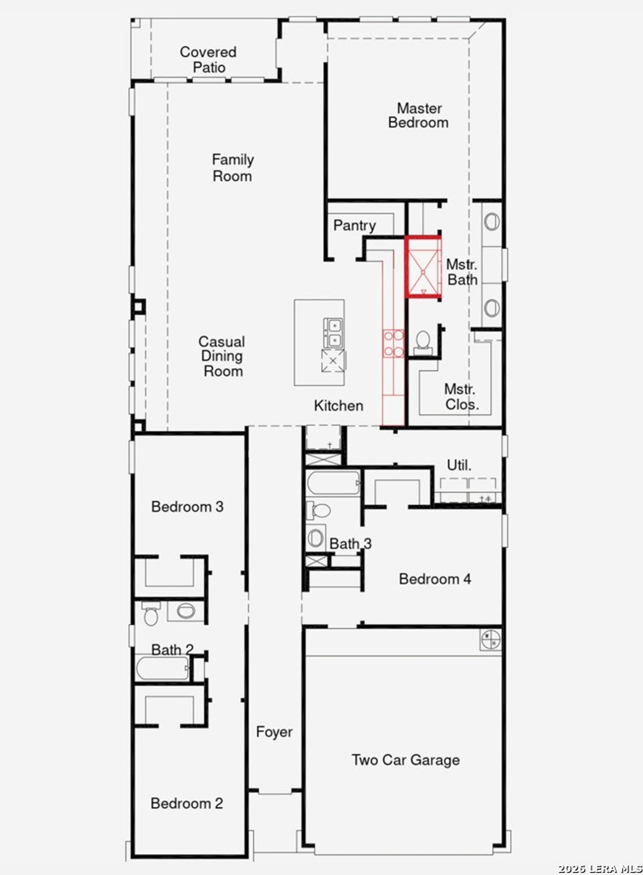 2D floor plan layout of this home in Sunflower Ridge, New Braunfels, TX (Image 2).