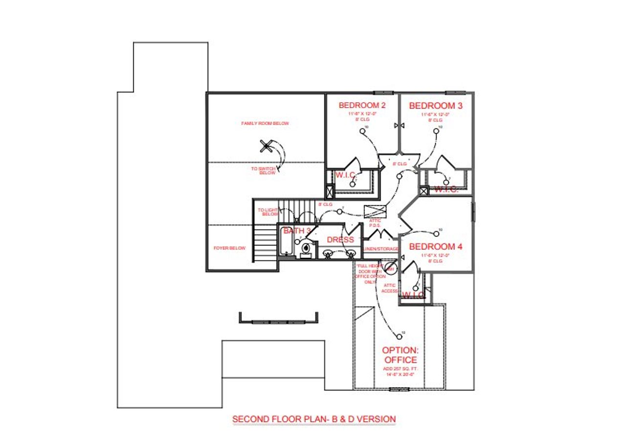 2D floor plan layout for the Winfield D by Freedom Home Builders in Crestwick, Griffin, GA (Image 2).