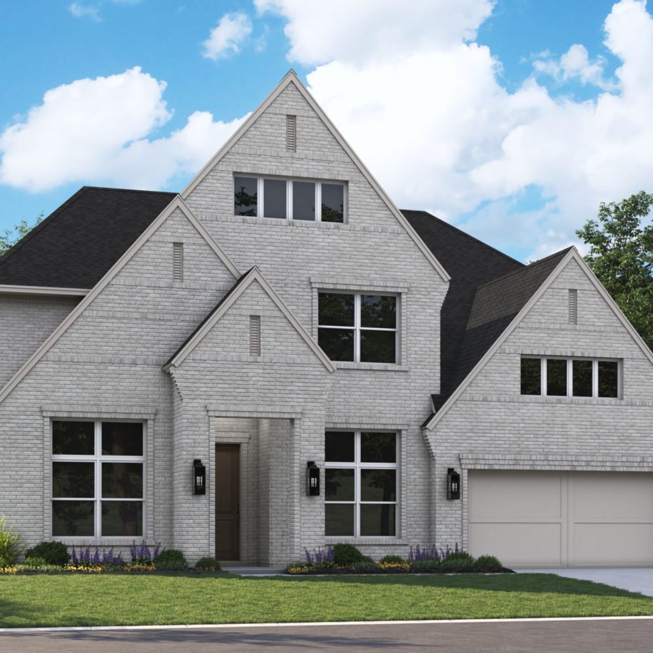 Front exterior of a new home in Lakewood at Brookhollow – 60′ Lots, Prosper, TX, highlighting curb appeal (Image 2).