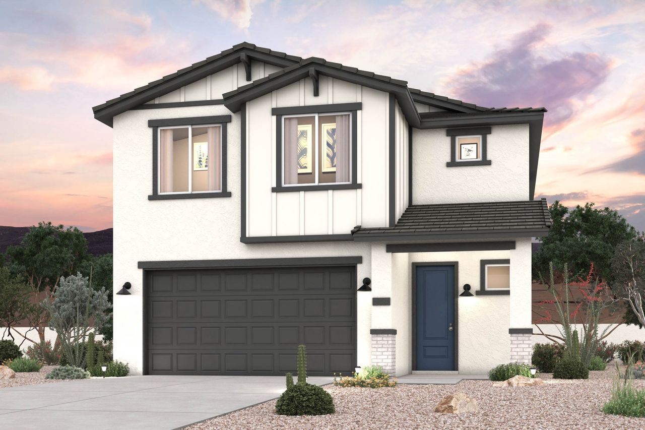 A house with a garage. A house with a garage.