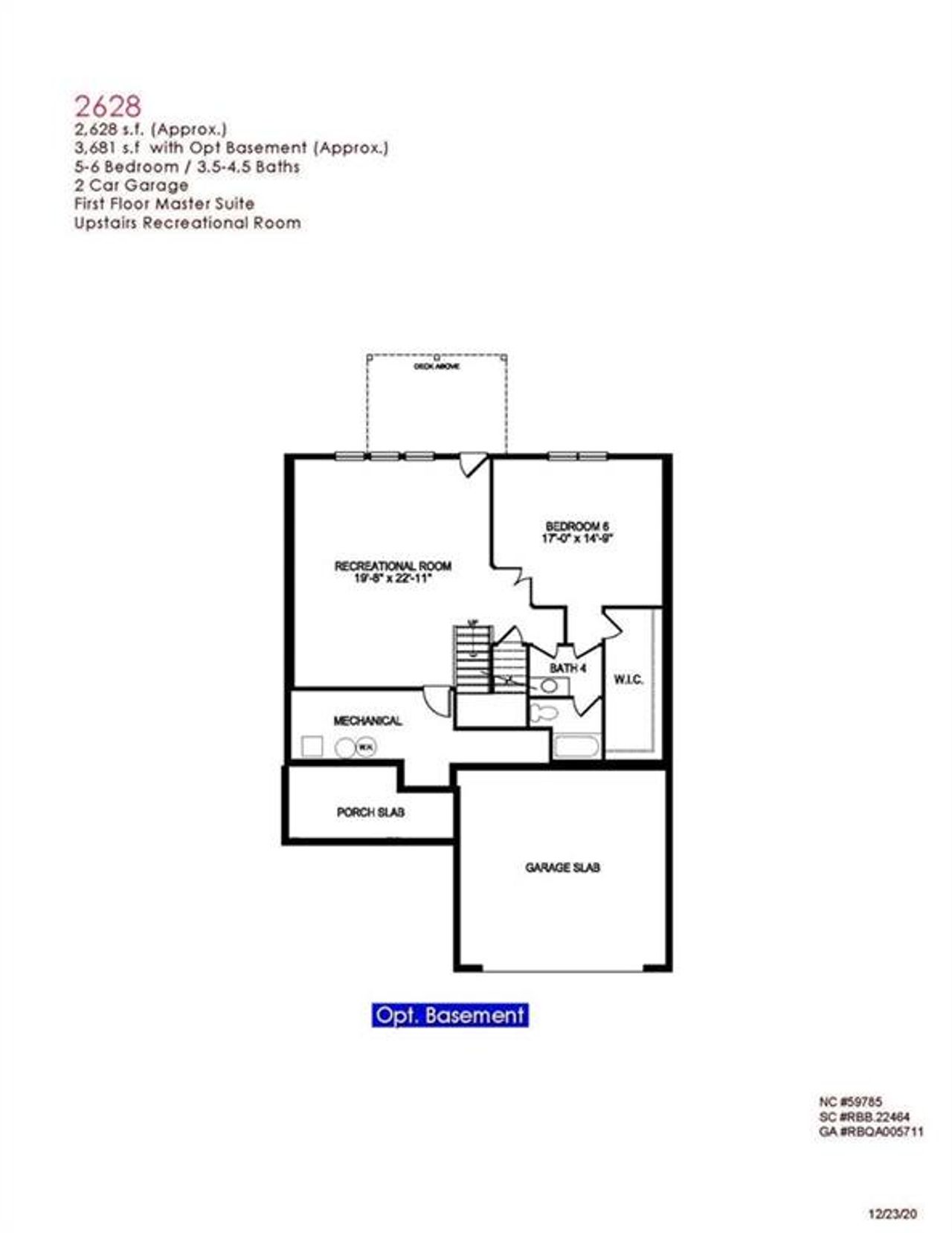 2D floor plan layout of this home in Tuscany Hills, Douglasville, GA (Image 2).