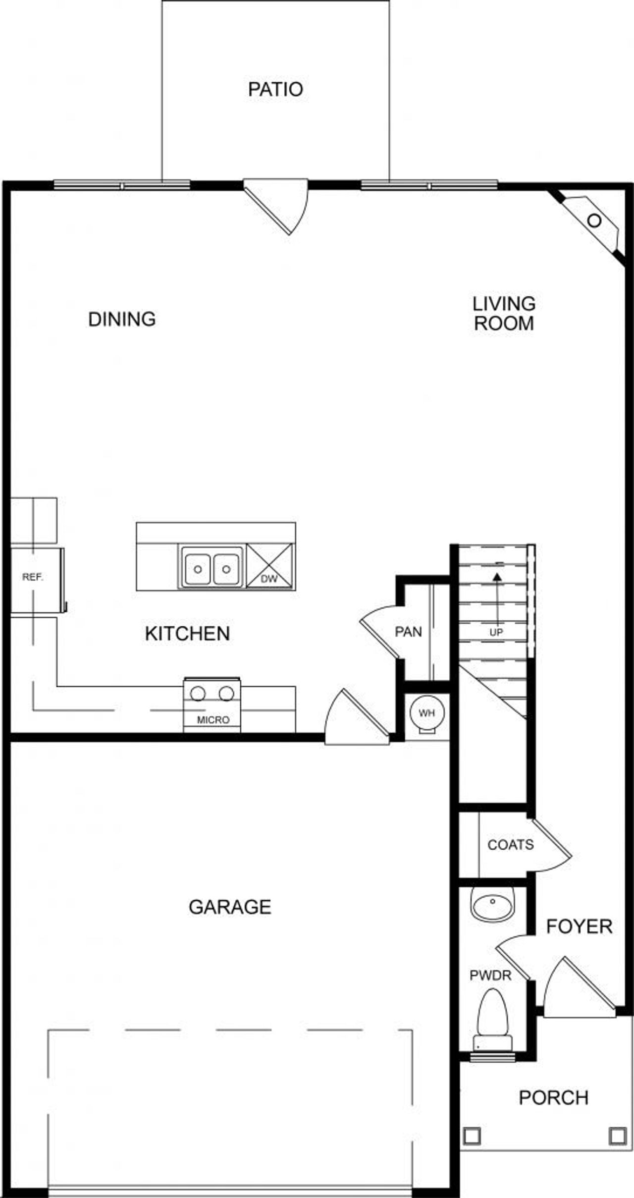 2D floor plan layout for the The Essex by Direct Residential Communities in Chastain Heights, Woodstock, GA (Image 2).