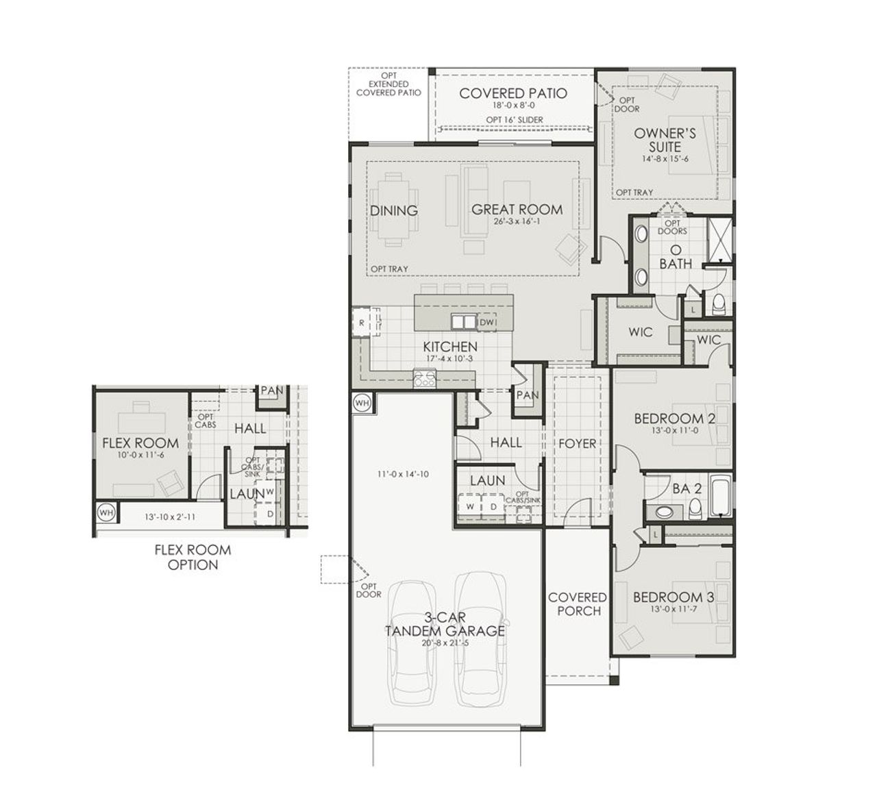 2D floor plan layout for the Plan 1909 by Homes by Towne in Laveen Vistas II, Phoenix, AZ (Image 2). 2D floor plan layout for the Plan 1909 by Homes by Towne in Laveen Vistas II, Phoenix, AZ (Image 2).