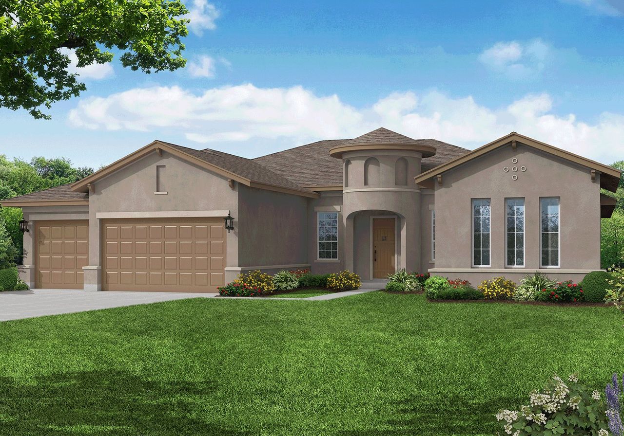 Representative exterior photo of a completed home built from the Lancaster by Sitterle Homes in Highland Estates, San Antonio, TX (Image 2).