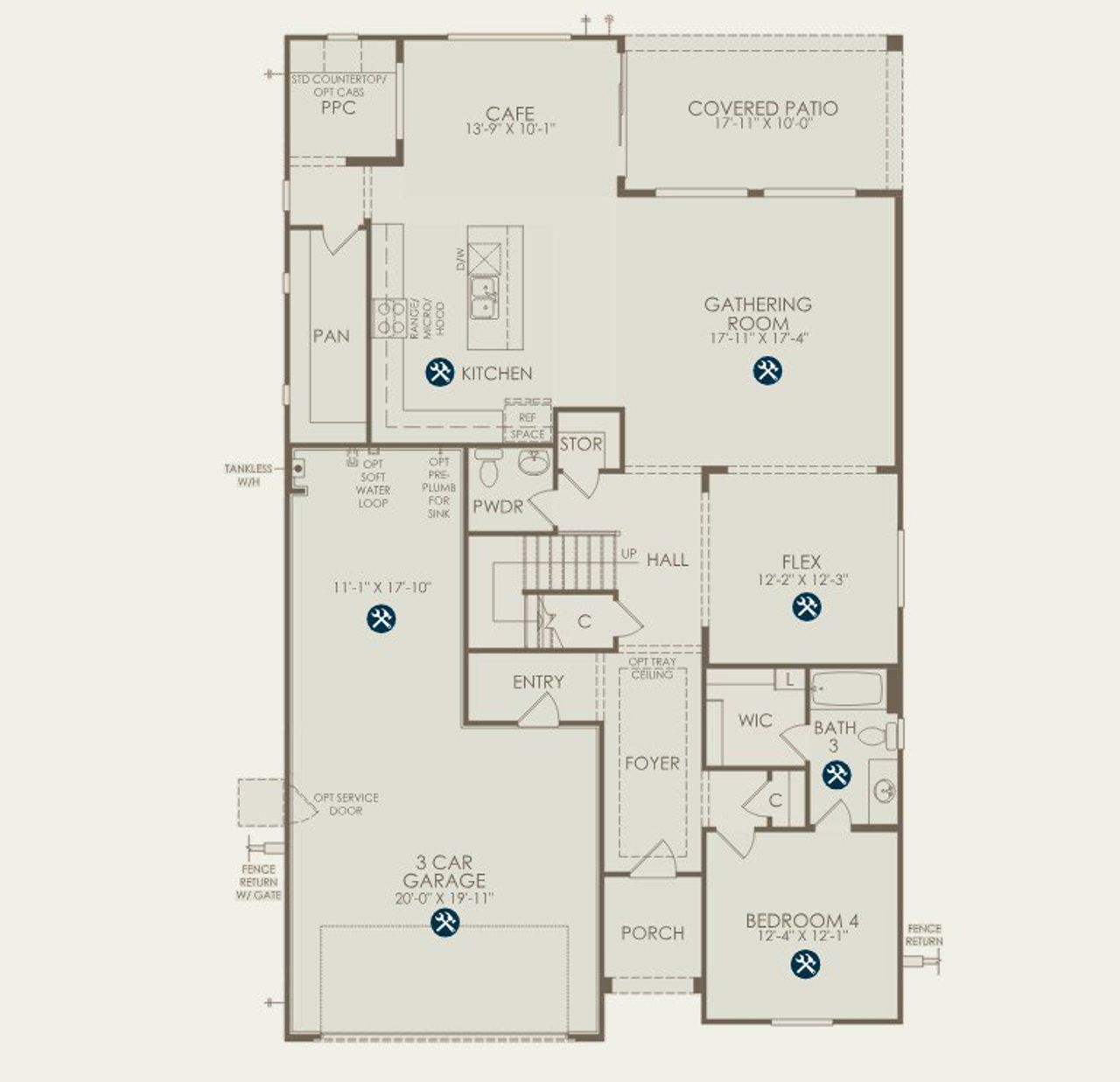 2D floor plan layout of this home in Upper Canyon, Phoenix, AZ (Image 2).