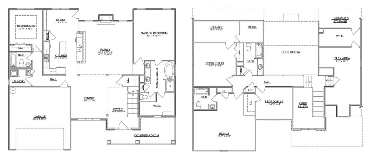 2D floor plan layout for the The Augusta by Smithbilt Homes in Farm At Riverbend, Pigeon Forge, TN (Image 2).