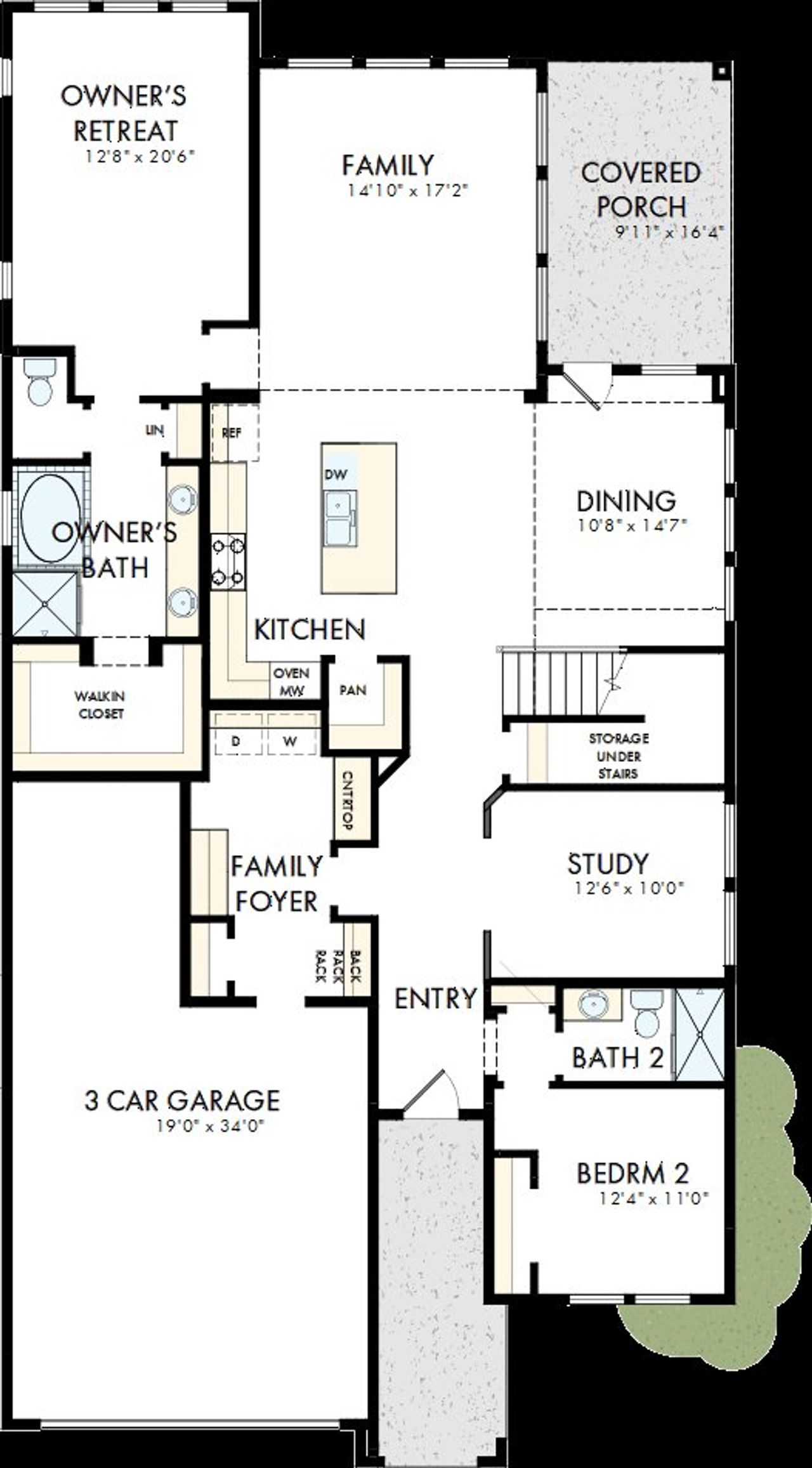 2D floor plan layout of this home in Headwaters 50' - Executive Series, Dripping Springs, TX (Image 2).