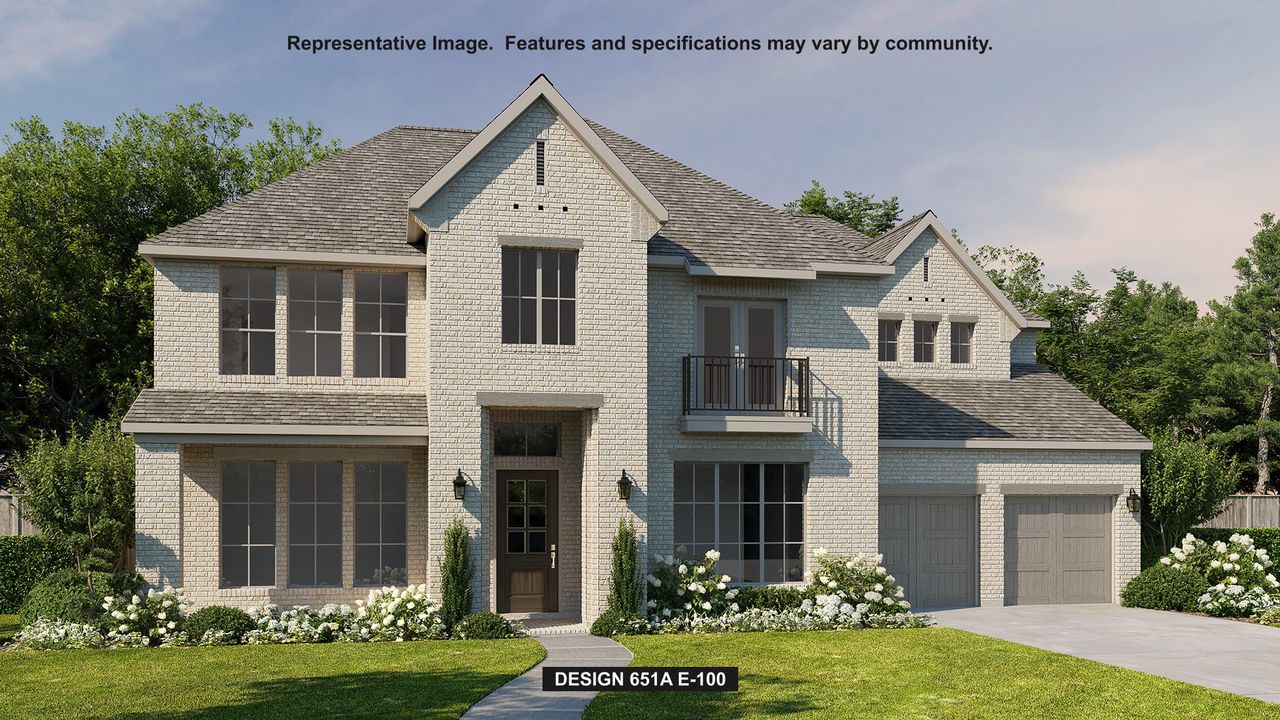 Front exterior of a new home in Star Trail, Prosper, TX, highlighting curb appeal (Image 2). Front exterior of a new home in Star Trail, Prosper, TX, highlighting curb appeal (Image 2).