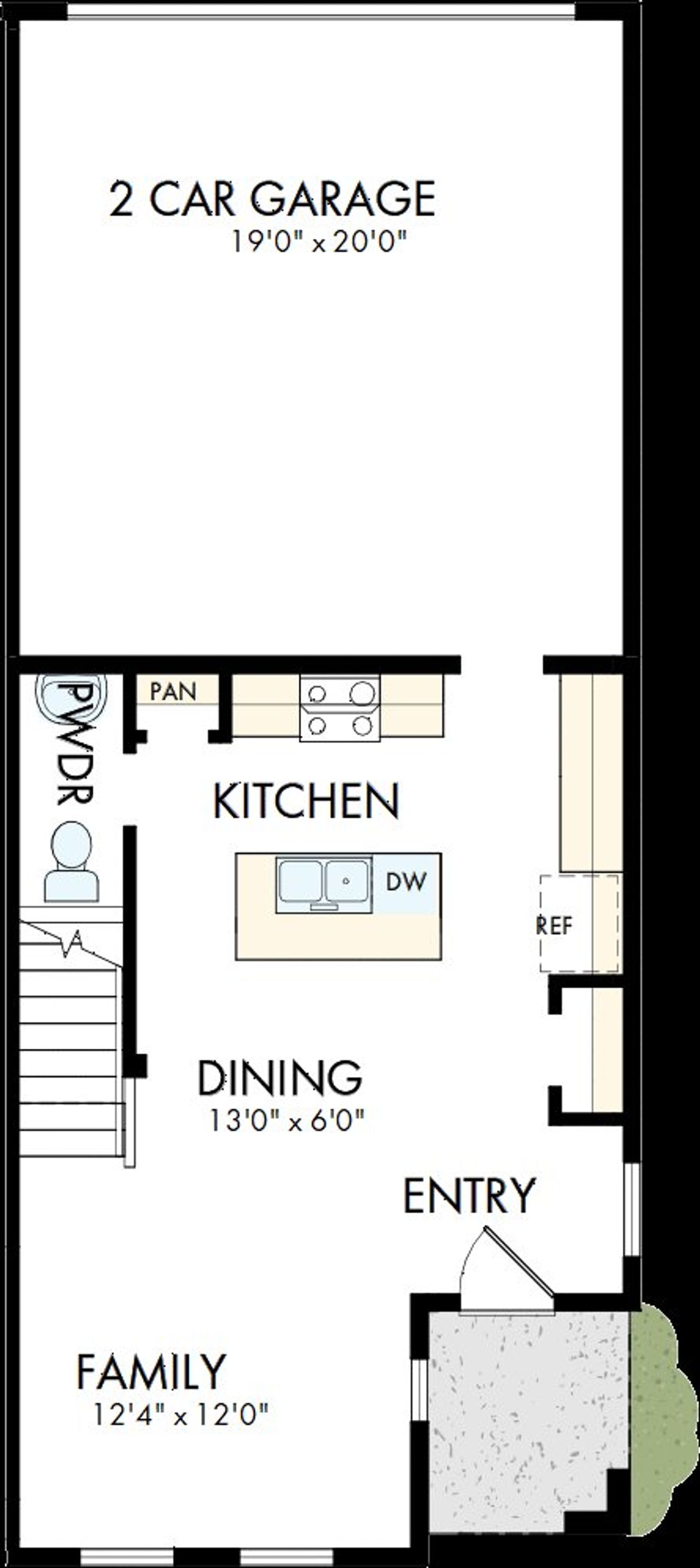 2D floor plan layout of this home in Hardy Pond Townhomes, Rock Hill, SC (Image 2).