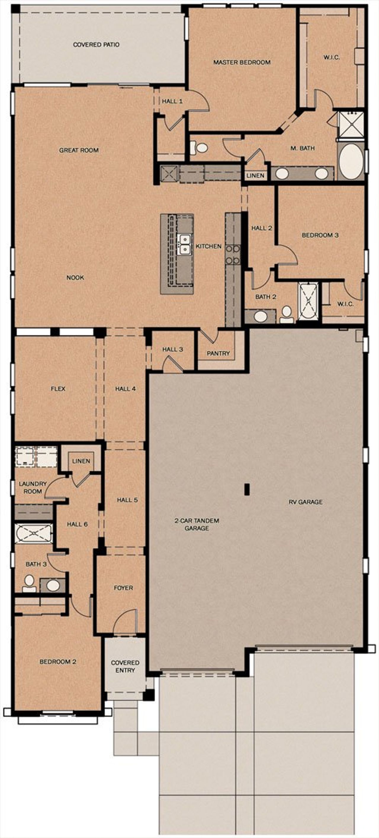 2D floor plan layout of this home in North Shore at Enclave, Litchfield Park, AZ (Image 2).