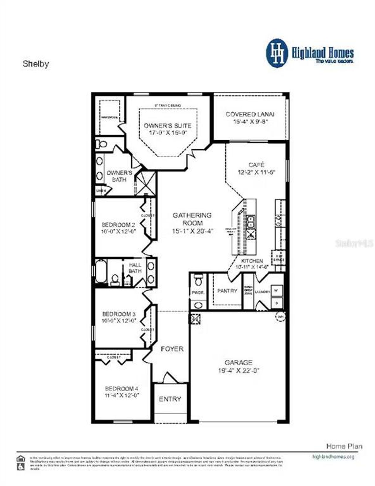 2D floor plan layout of this home in Lakeside Preserve, Lakeland, FL (Image 2).