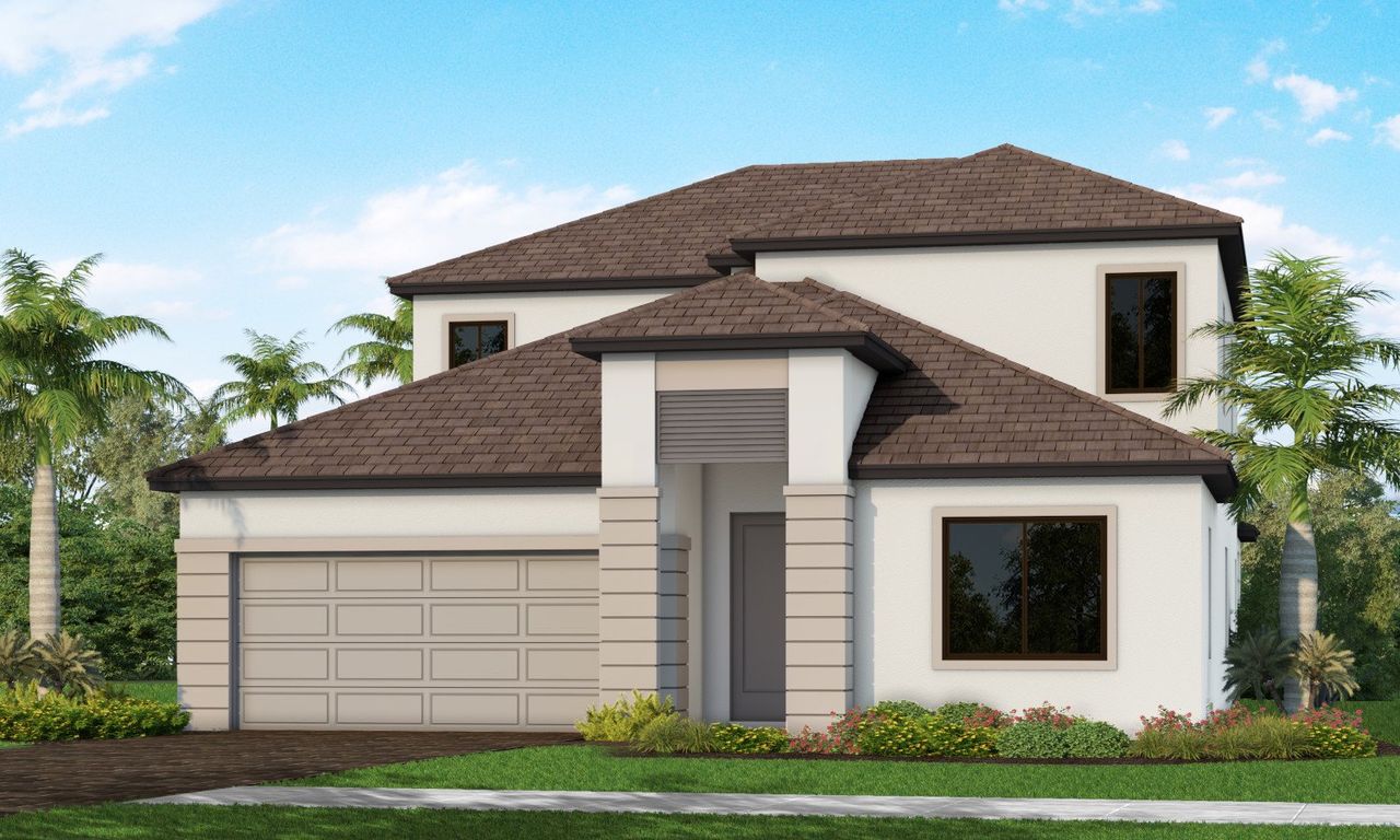 Representative exterior photo of a completed home built from the Oleander by Neal Communities in Palm Grove, Bradenton, FL (Image 2). Representative exterior photo of a completed home built from the Oleander by Neal Communities in Palm Grove, Bradenton, FL (Image 2).