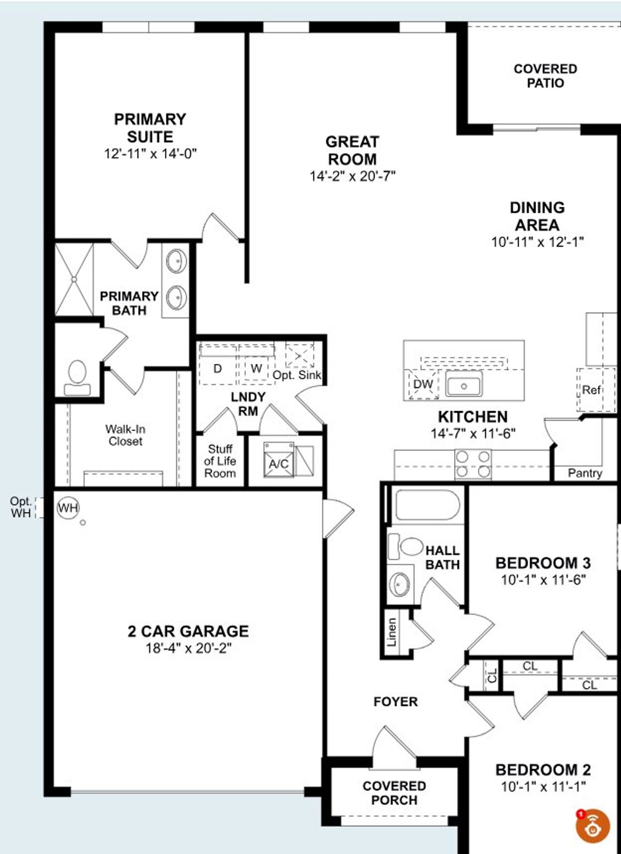2D floor plan layout of this home in Aspire at The Pines, Citrus Springs, FL (Image 2).