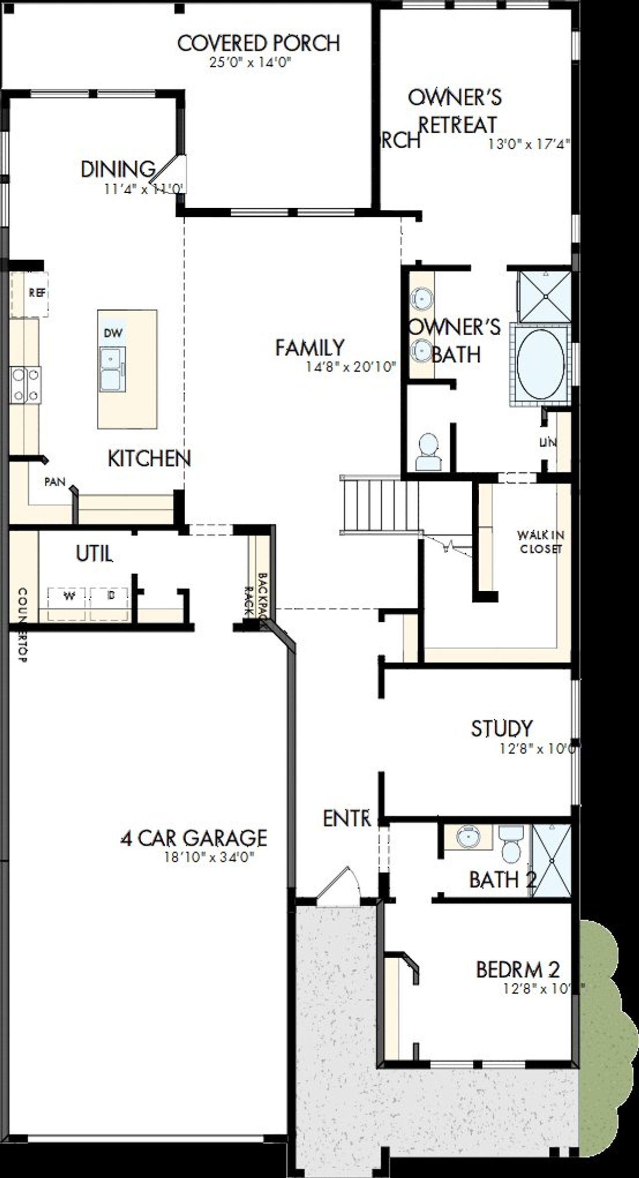 2D floor plan layout of this home in Bridgeland Central: Emerald Heights - Enclave Collection, Cypress, TX (Image 2).