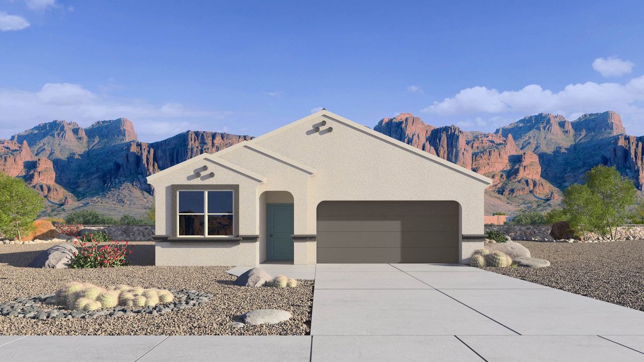 Representative exterior photo of a completed home built from the Swan by D.R. Horton in Quail Ranch, San Tan Valley, AZ (Image 2).