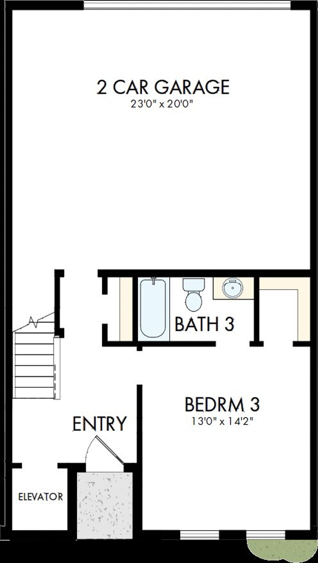 2D floor plan layout of this home in Emerald Landing at Waterside at Lakewood Ranch – City Homes, Sarasota, FL (Image 2).