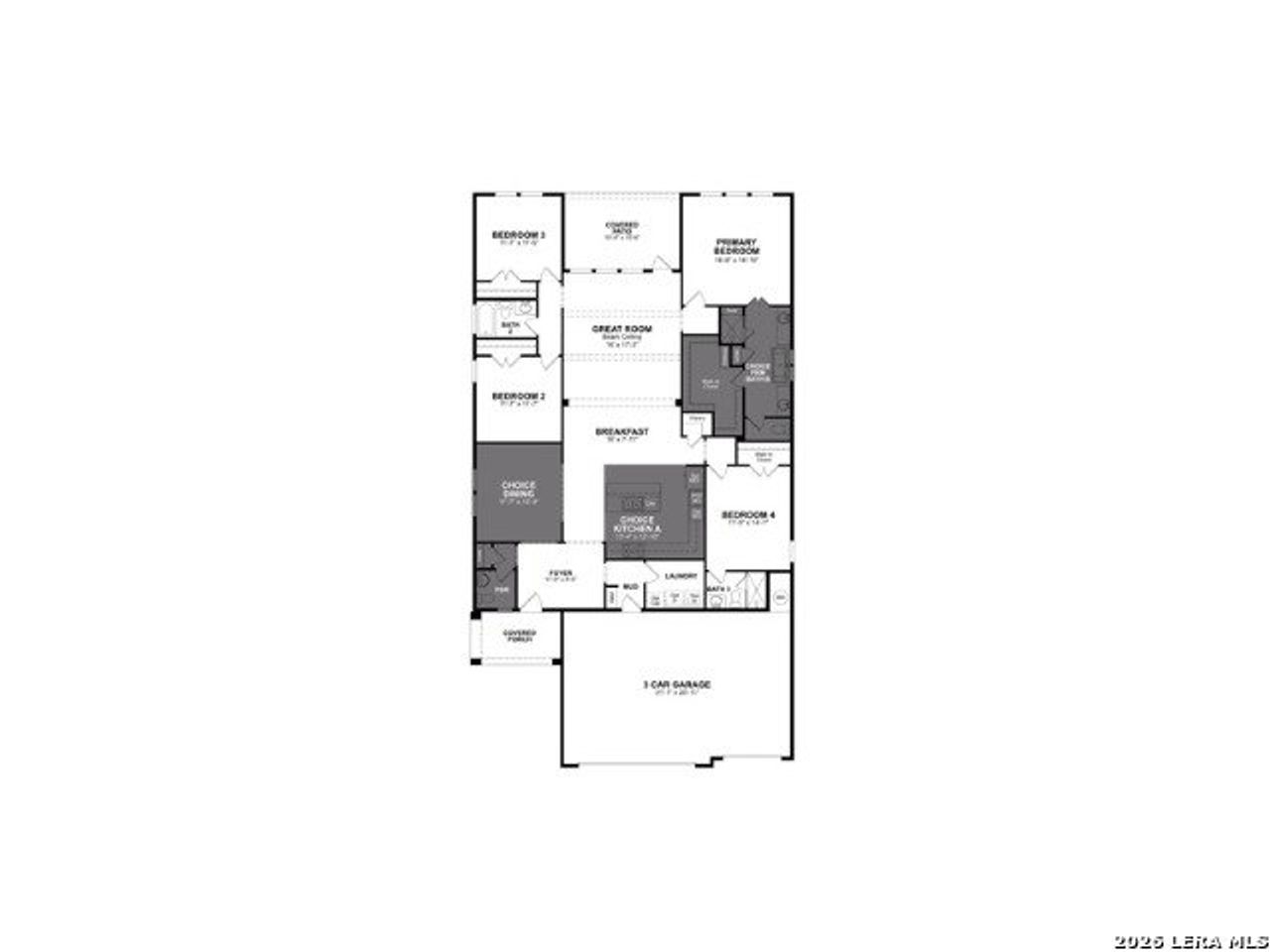 2D floor plan layout of this home in Cibolo Crossing, Universal City, TX (Image 2).