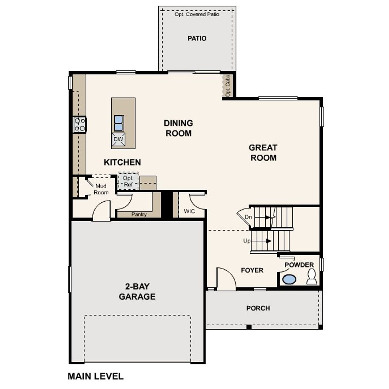 2D floor plan layout for the Glacier by Century Communities in Parkdale Commons, Lafayette, CO (Image 2).