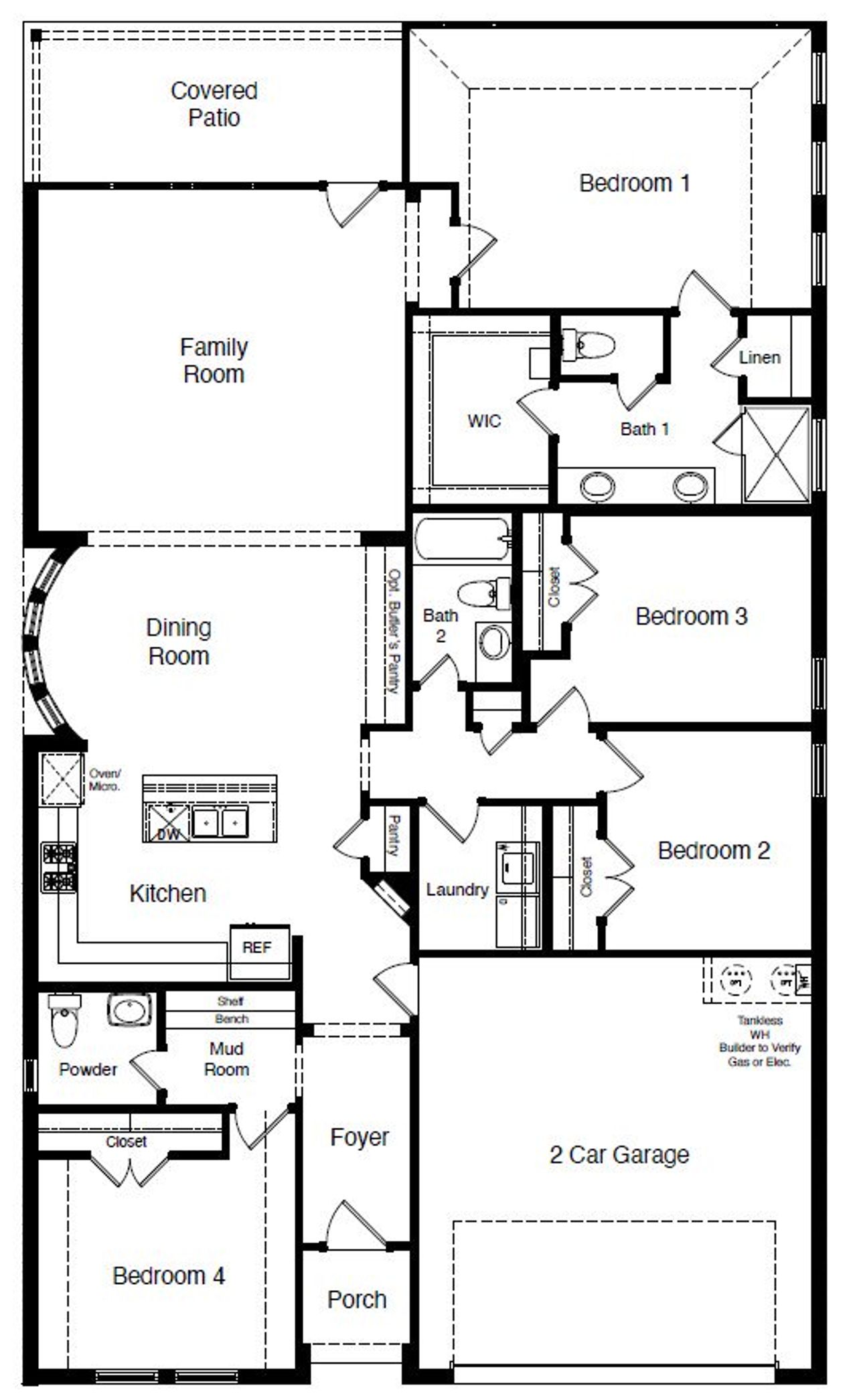 2D floor plan layout of this home in Eagle Creek, Denton, TX (Image 2).